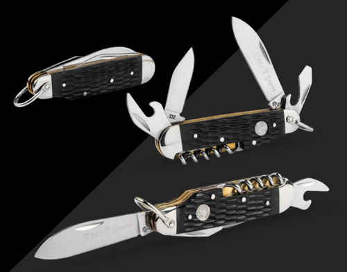 Boker Treebrand Camp Folding Knife Black Jigged Bone D2 Blades